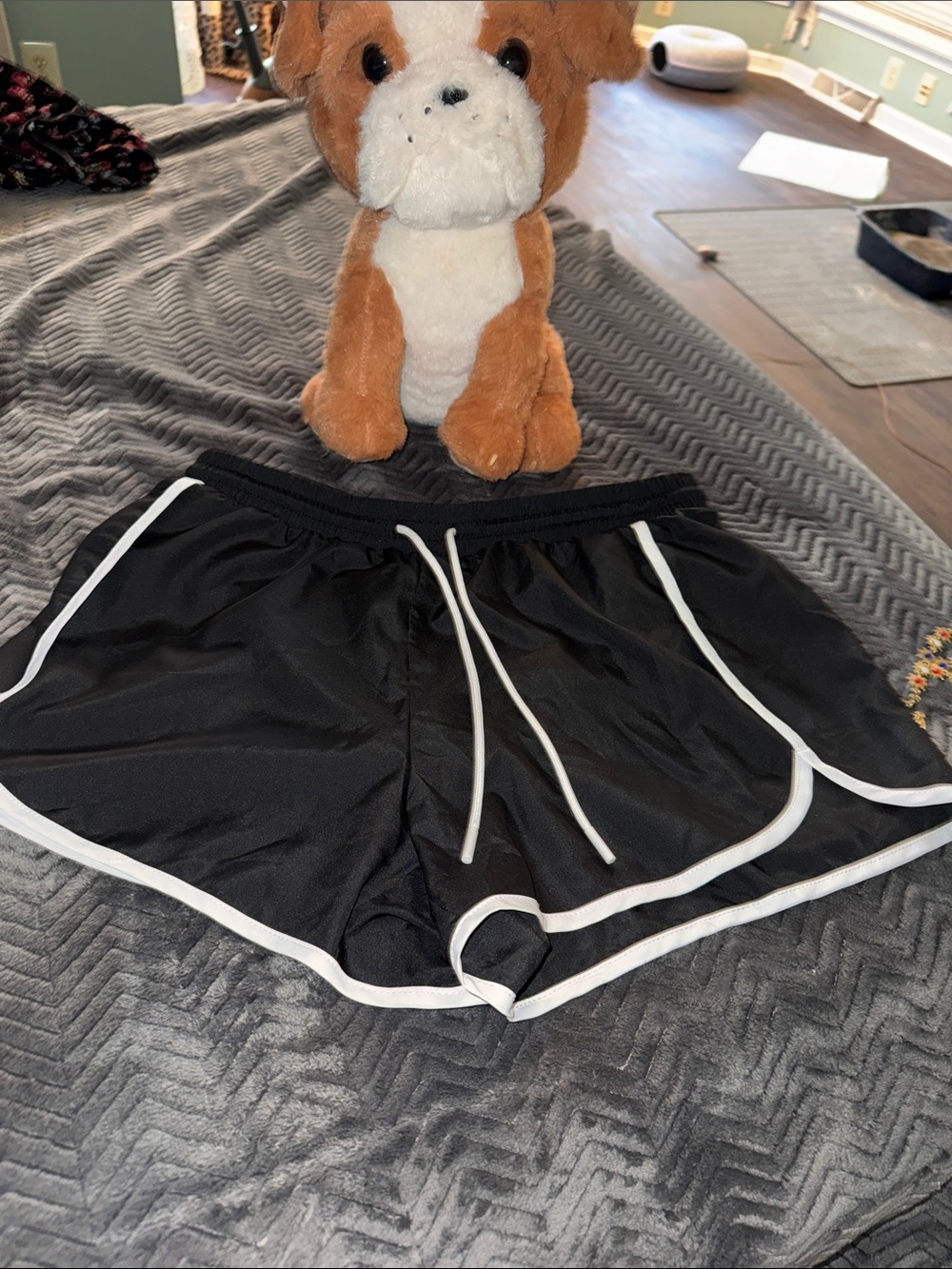 Black Women’s Athletic Shorts with White Trim